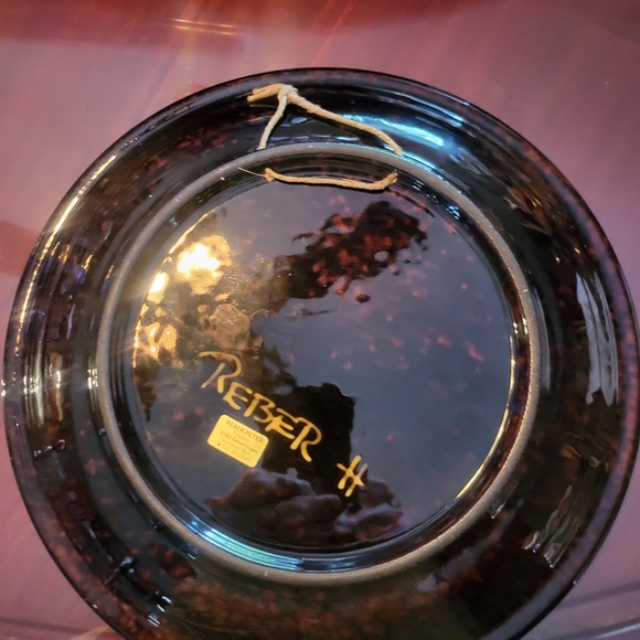 VTG Large Reber Swiss Folk Art Hand-Painted Wall Hanging Plate -11in"- Signed-fm - Picture 5 of 8